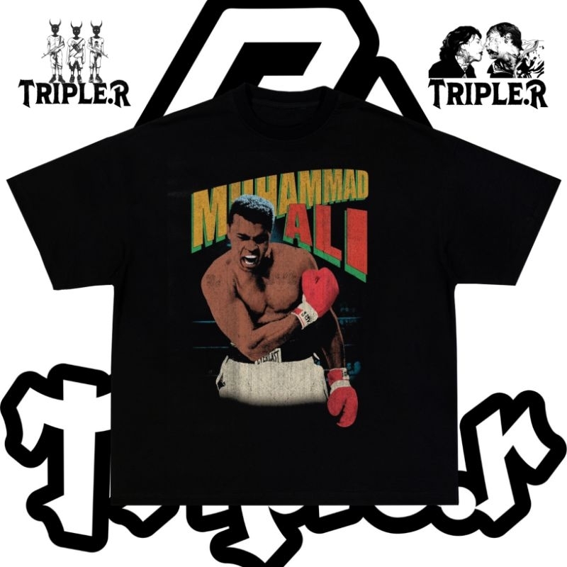KAOS HITAM DEWASA BAJU MUHAMMAD ALI | T-SHIRT BLACK BAJU MUHAMMAD ALI | KAOS BOOTLEG | KAOS VINTAGE 