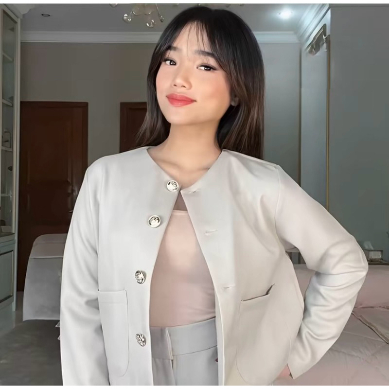 BLEZER outer crop blezer lengan panjang wanita