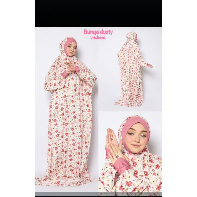 mukena terusan bahan super adem