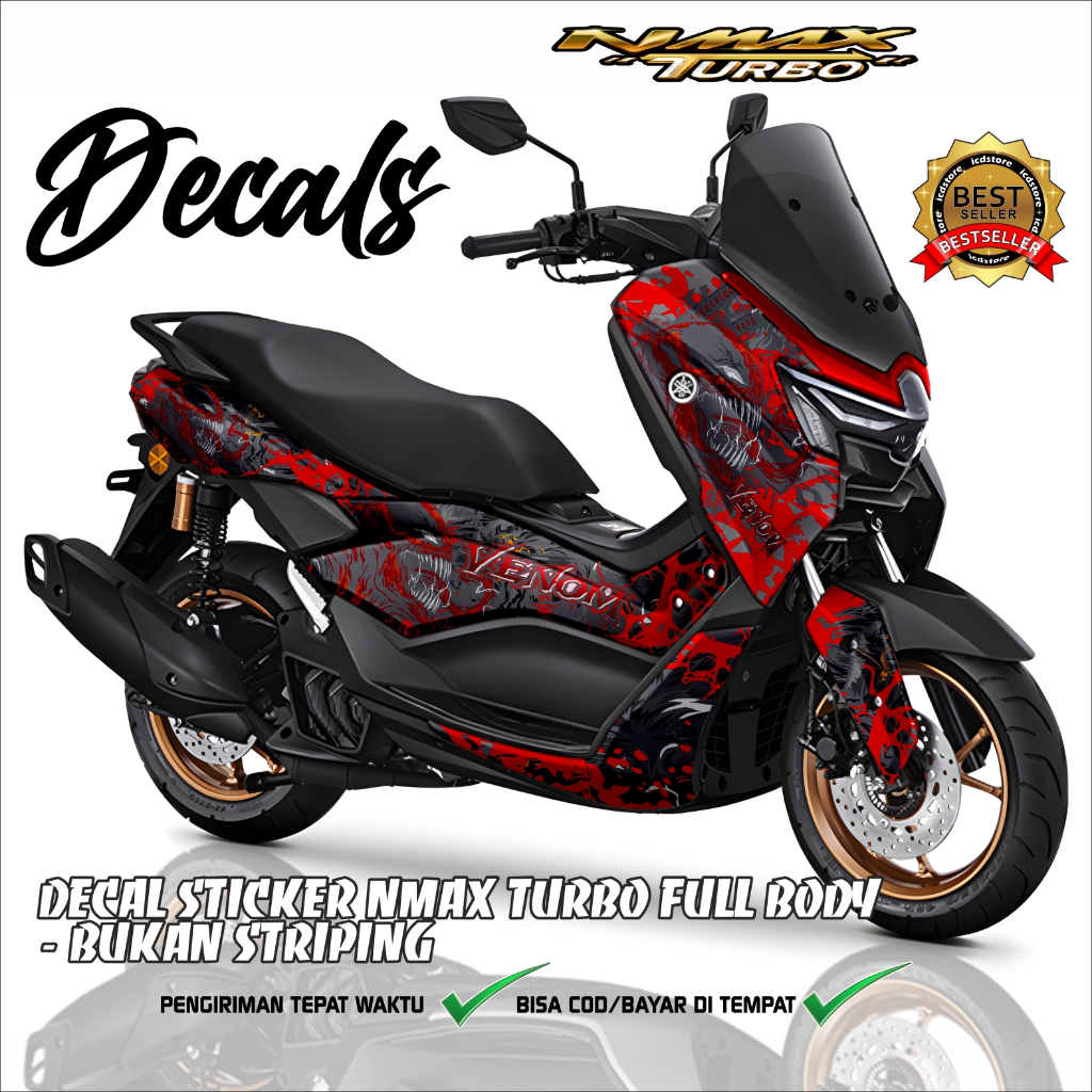 DECAL NMAX TURBO VENOM FULL BODY / DECAL NMAX / NMAX TURBO / STICKER VARIASI / JIAJSTORE