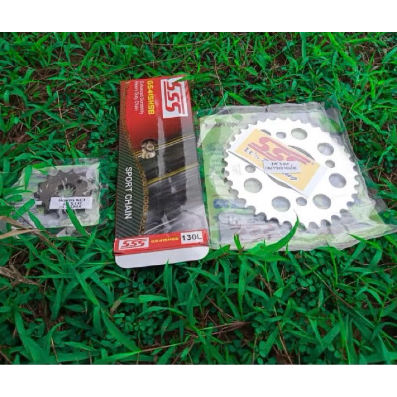 Gir set sss 415 rantai 130L set gir depan belakang sss king fizr ninja mp gl tiger cb klx crf cbr dl
