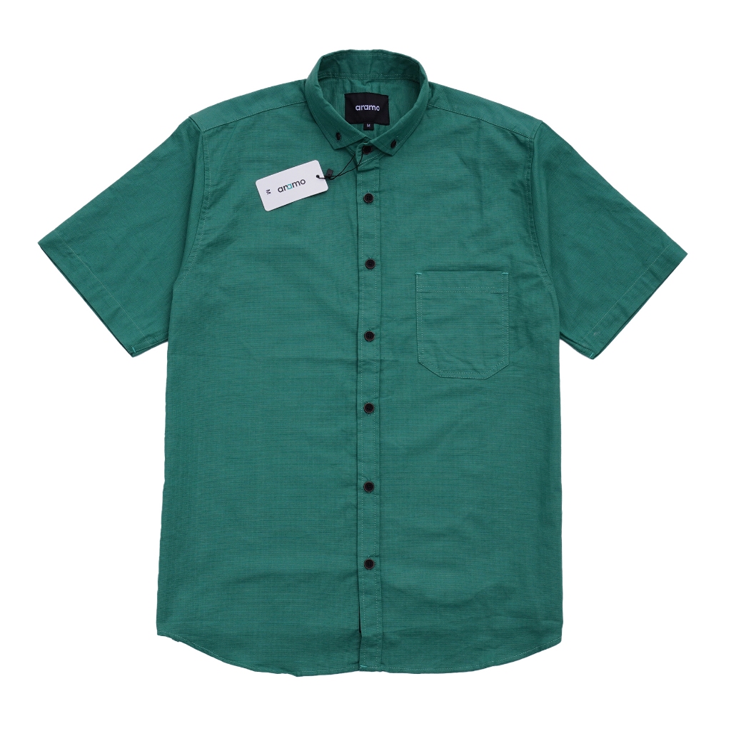 ANAMO-KEMEJA POLOS PRIA HIJAU WARDAH PENDEK