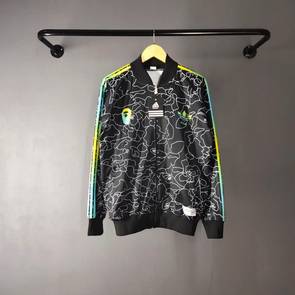 Jacket Adidas Bape Premium Sport Pria wanita/Jaket Adidas Tracktop/Jaket Olahraga Firebird Unisex