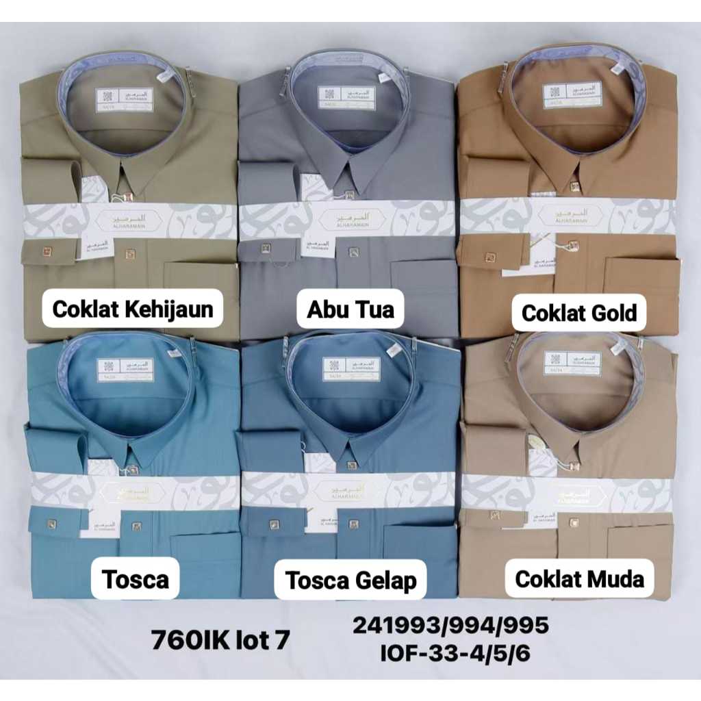 KKM WOLL AL HARAMAIN BAHAN WOLL KERAH KEMEJA LENGAN MANSET PREMIUM