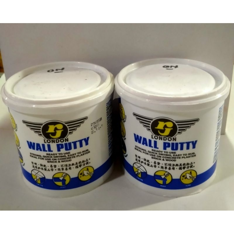 Wall Putty RJ LONDON /Dempul Dinding / Dempul Tembok / Dempul Kayu Kemasan 1/2Kg, 1 Kg