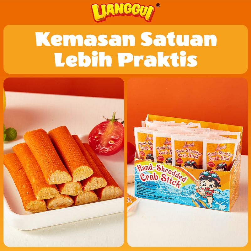 

LIANGGUI CRAB STICK BARBECUE FLAVOR CRAB STICK SPICY FLAVOR CRAB STICK ANEKA RASA Enak Paling banyak