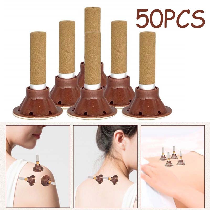 50sets Moxa Tanpa Asap Moksa Terapi Moxa Stick Set Tanpa Asap Moksa Tempel Moxibustion / Moxa Tanpa 