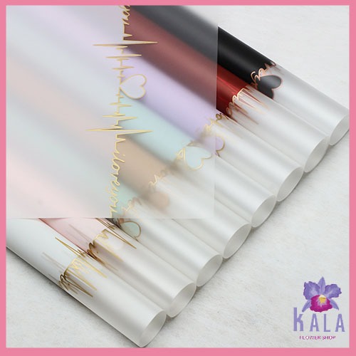 

20 Lembar Flower wrapping paper kertas buket bunga love frame cellophane KB6052
