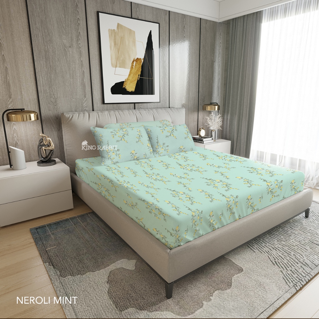 King Rabbit Bamboo Collagen Set Sprei Sarung Bantal & Guling Motif Flowers Collection