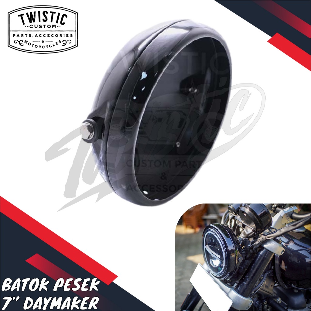Cover Batok Pesek Headlamp Lampu Depan 7 inch Motor Custom