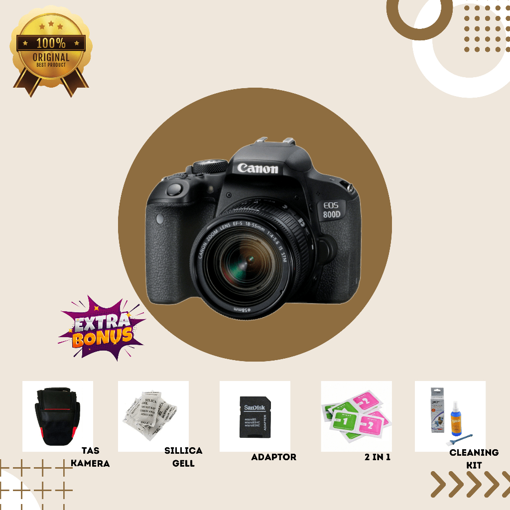 [KAMERA DSLR] CANON EOS 800D BLACK MULUS SECOND BERGARANSI ORIGINAL