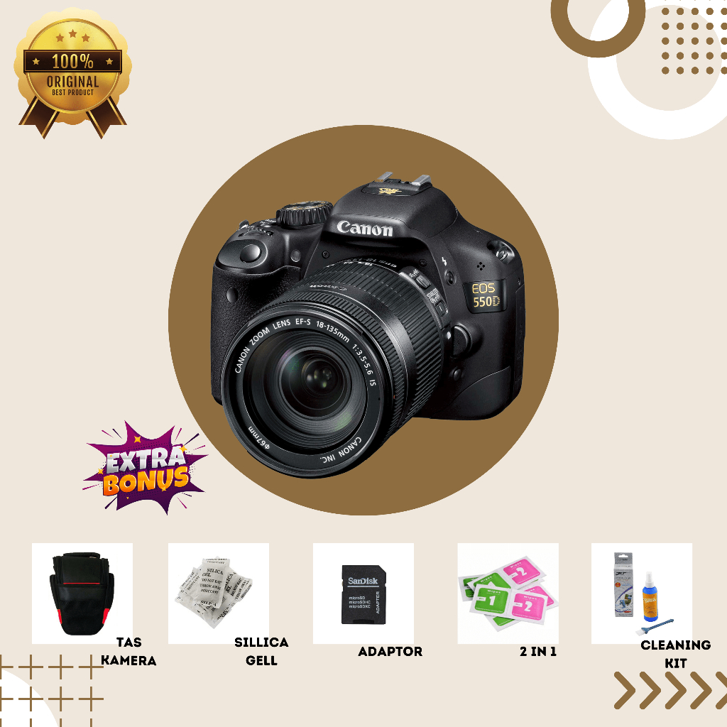 [KAMERA DSLR] CANON EOS 550D BLACK MULUS SECOND BERGARANSI ORIGINAL