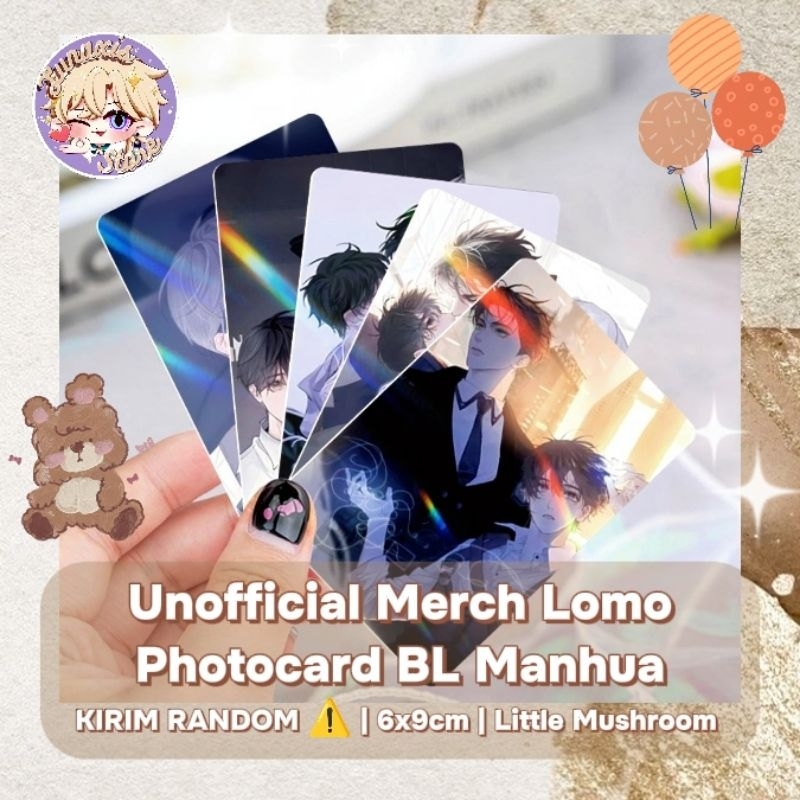 ⚠️ [RANDOM/1PCS] Unofficial Merch Lomo Photocard BL Manhua Little Mushroom An Zhe Lu Feng Anime Cart