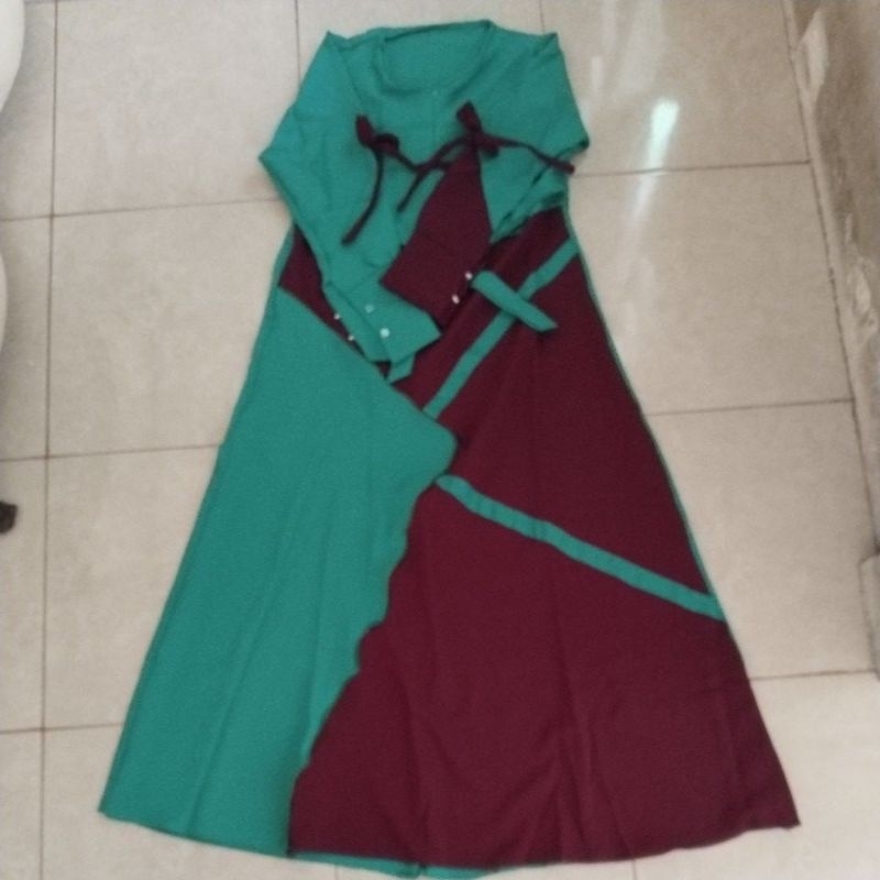 Makcie preloved gamis lengan pita ada hijab syar'i