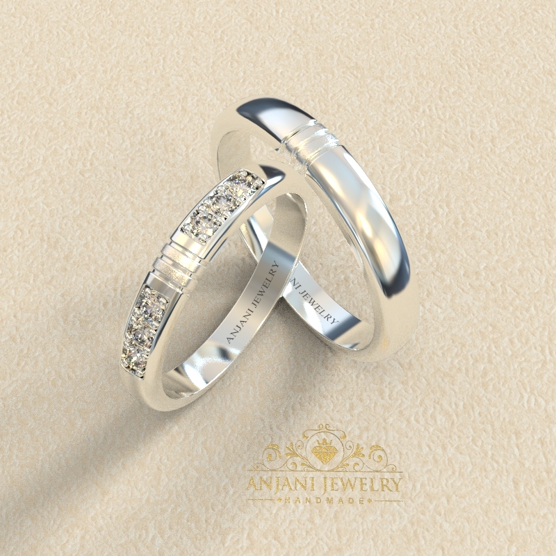 Cincin Couple Perak Kawin Nikah Tunangan Pasangan Pria Dan Wanita AJ 022