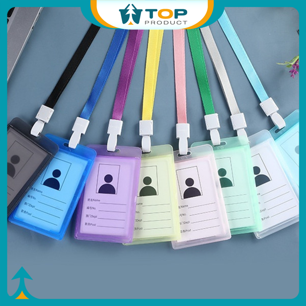 

Name Tag ID Card Holder Transparant Simple Gantungan Kartu 2 Sisi HM028