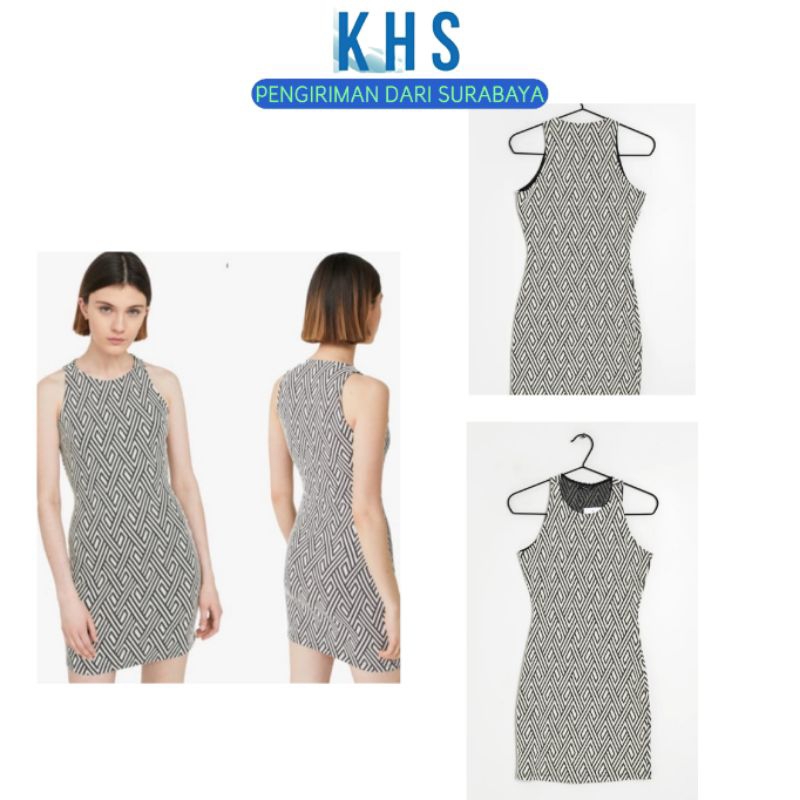 Kaos Dress Wanita Bodycon Merk Mango Original Basic Premium Terusan Midi Pesta Party Sexy Gown