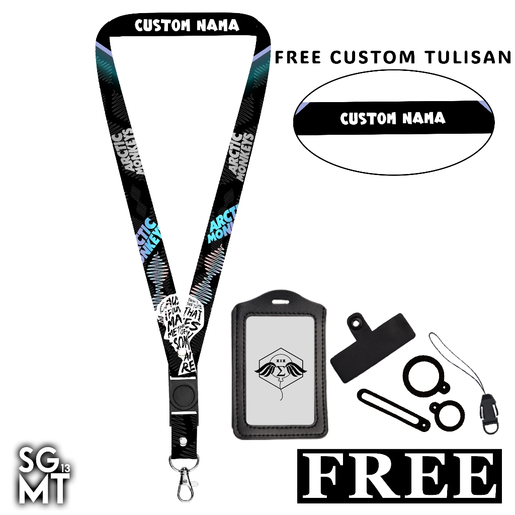 

RK Lanyard ARCTIC MONKEYS ACDC METALLICA Sigmat13 Gantungan id card Printing name tag