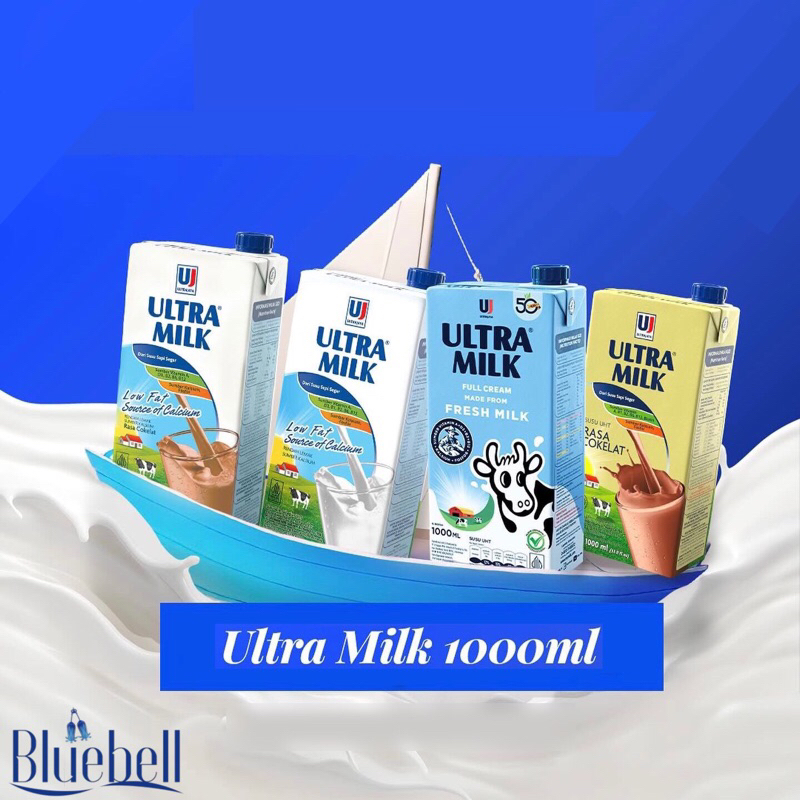 

Susu Ultra Milk 1 Liter Varian Low Fat Full Cream Coklat Plain