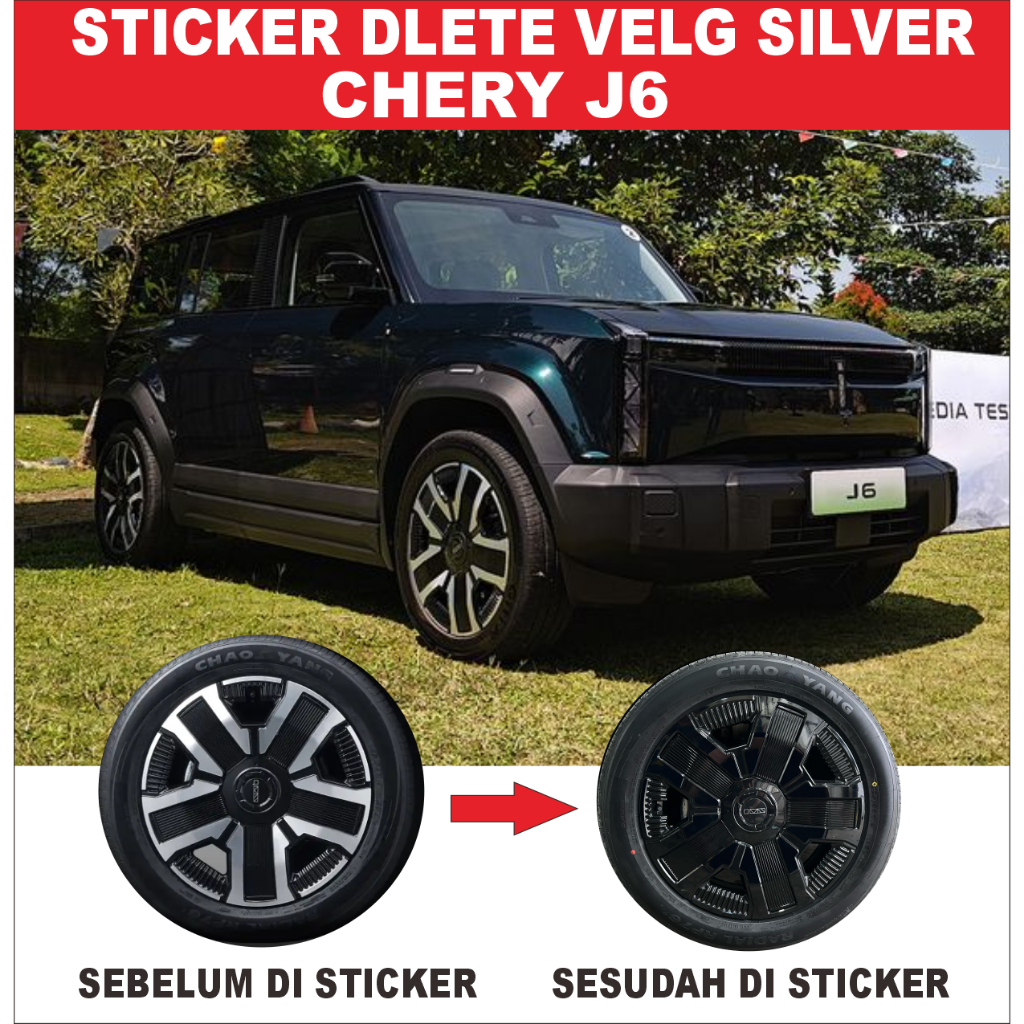 Stiker Velg/Sticker Delete Silver Pelek/Velg Chery J6