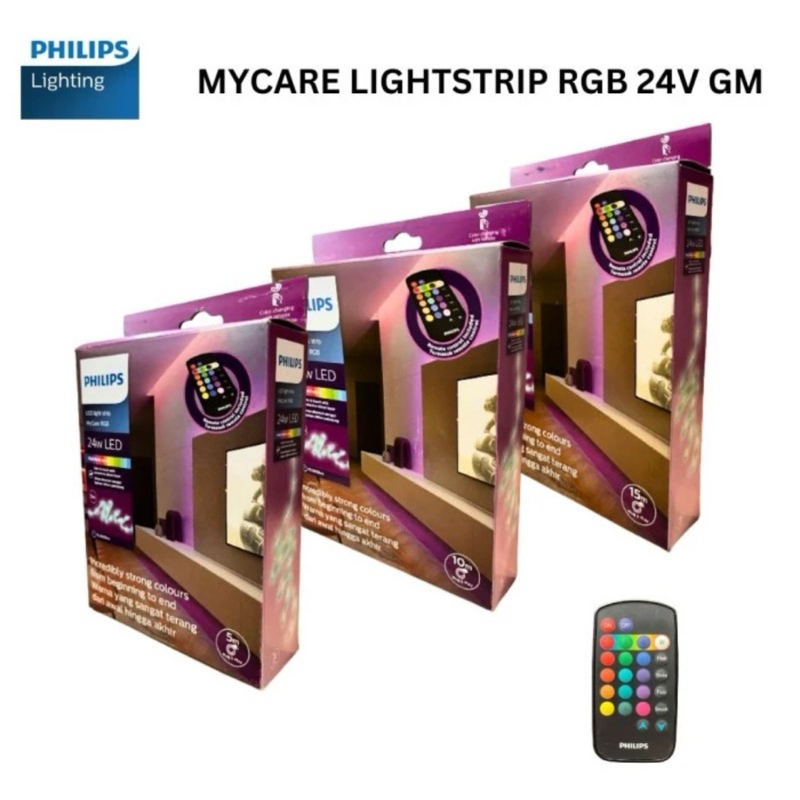 PHILIPS LED Strip Light Strip MyCare RGB 24 Watt w/ Remote - 5 Meter