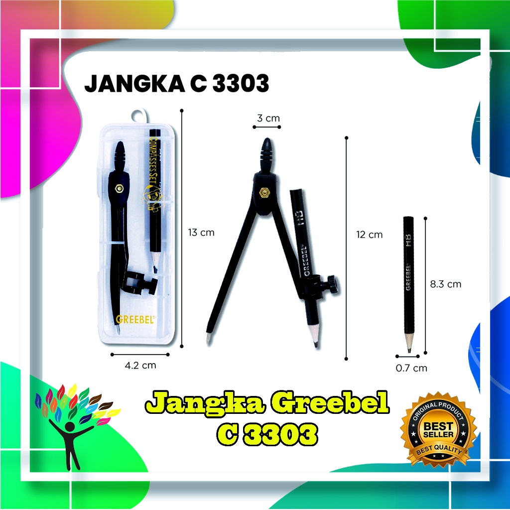 

Greebel Jangka Set Besi Plus Pensil Math Set C - 3303
