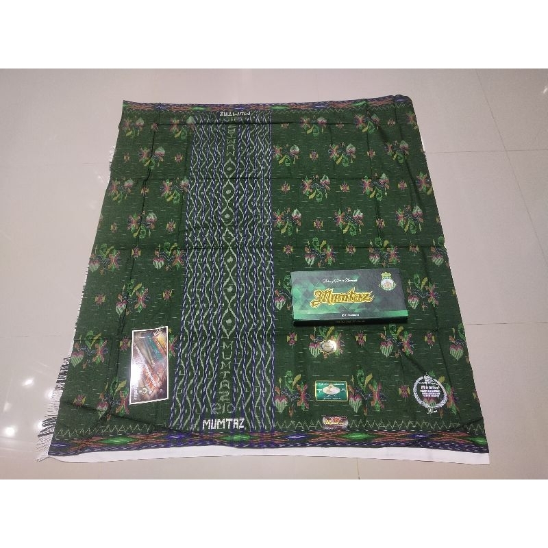 sarung tenun mumtaz mst mustamin hijau jadul motif khas para kiai/ustadz