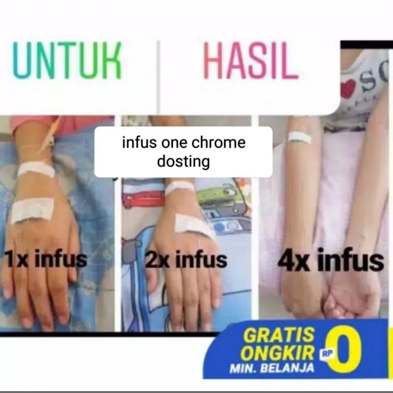 infus whitening dosting/infus pemutih one chrome kulit glowing/aman/pemutih wajah ampuh