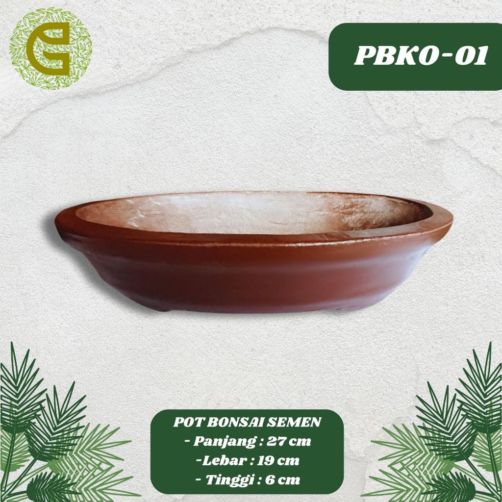 Pot Bonsai Oval | Pot Bonsai | Pot Mame | Pot Semen | Pot Bunga | Panjang 27 cm x Tinggi 6 cm