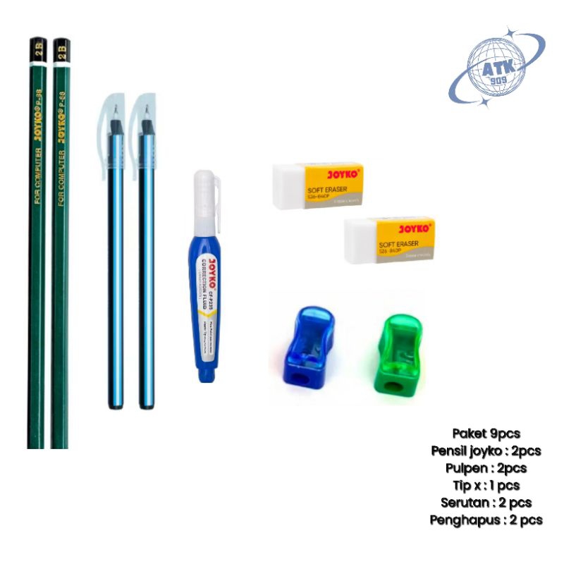 

Paket Hemat Alat Tulis Sekolah Joyko 9 In 1 / 9pcs