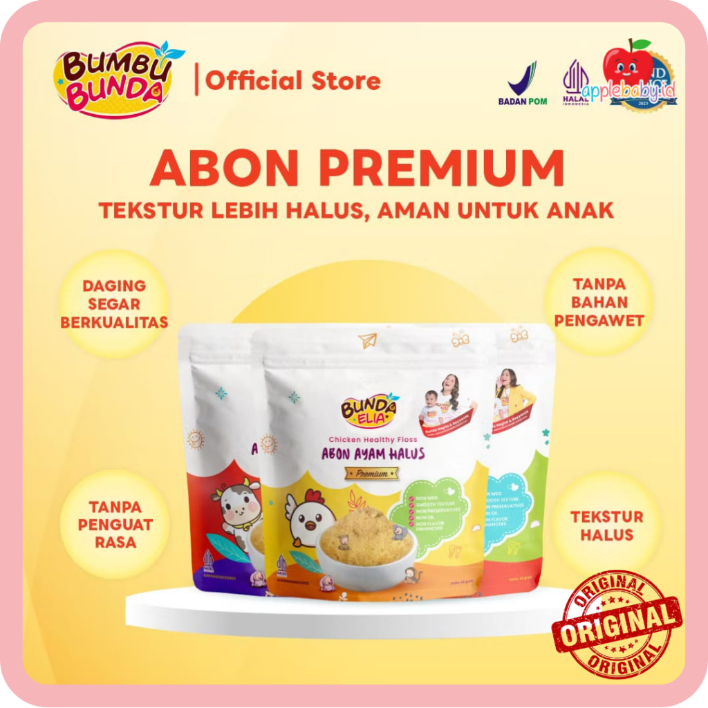 

Bumbu Bunda Elia Abon Sapi MPASI / Abon Ayam / Abon MPASI / Abon Bayi / Abon Cipung Asli / Abon Halus Premium