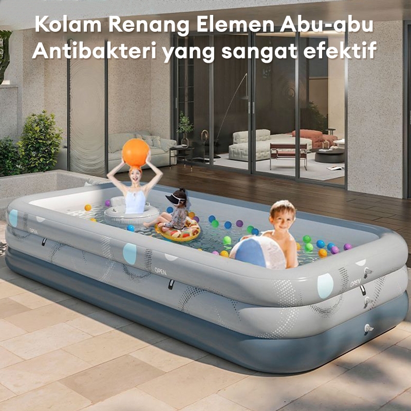 RJ9 MAGICAL PLAYTIME Kolam Renang Anak Jumbo 4 Meter 4-Ring Thick rubber inflatable swimming pool