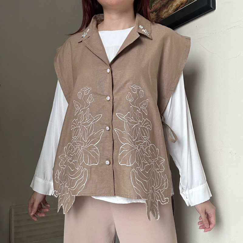 KIL Jennie Vest BKK Top HANYA VEST atasan katun Brokat bolong luaran wanita korean style by biel the