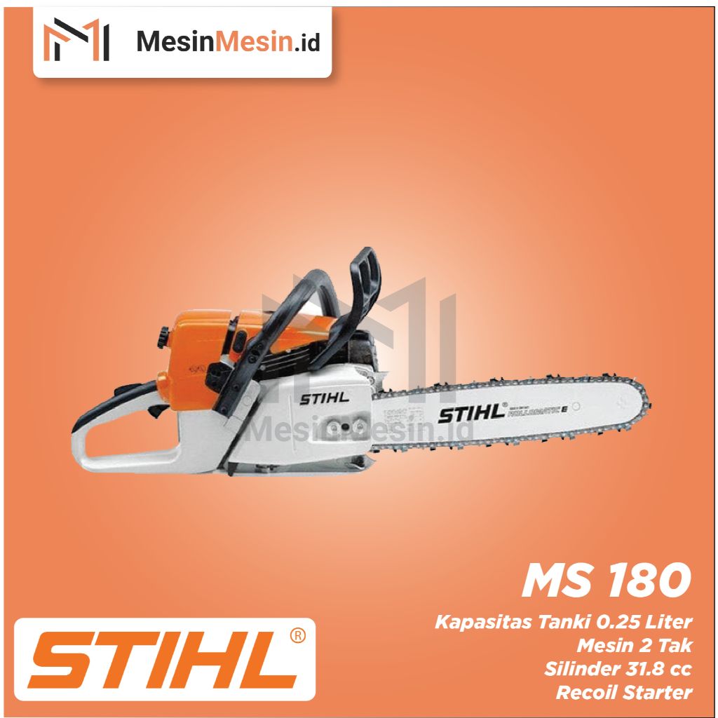 Chainsaw / Gergaji Kayu STIHL MS 180 16 Inci  MS 180 16 Inch