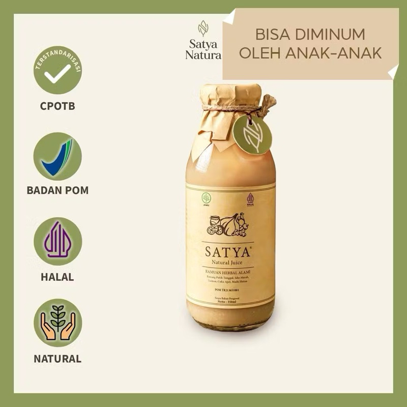 

SATYA Natural Juice Bawang Putih Tunggal Jahe Merah Lemon Madu Hutan Cuka Apel BAHAN ALAMI 100% BPOM