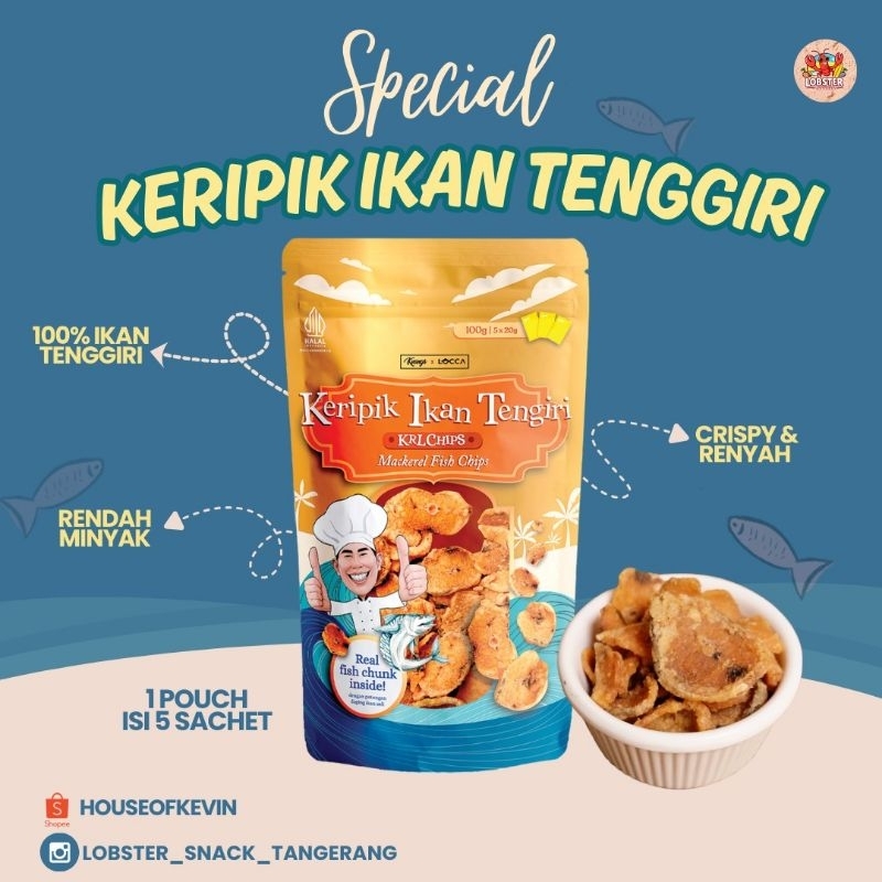 

KUANGS KERIPIK IKAN TENGGIRI KRL CHIPS - Snack Kerupuk Ikan Tenggiri Asli (100 Gram)