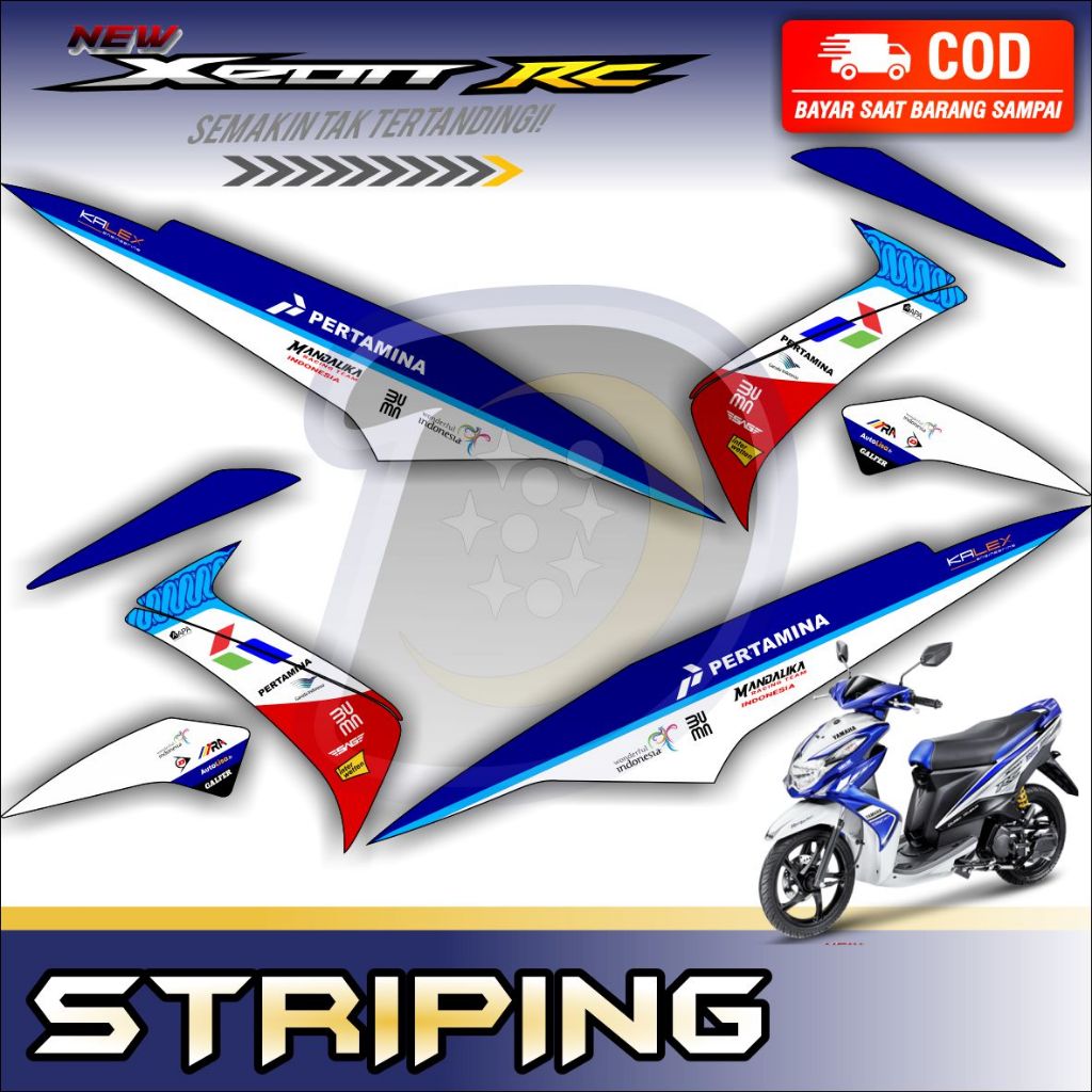 Striping Lis Yamaha Xeon Rc Stiker Variasi Motor Xeon Rc Mandalika
