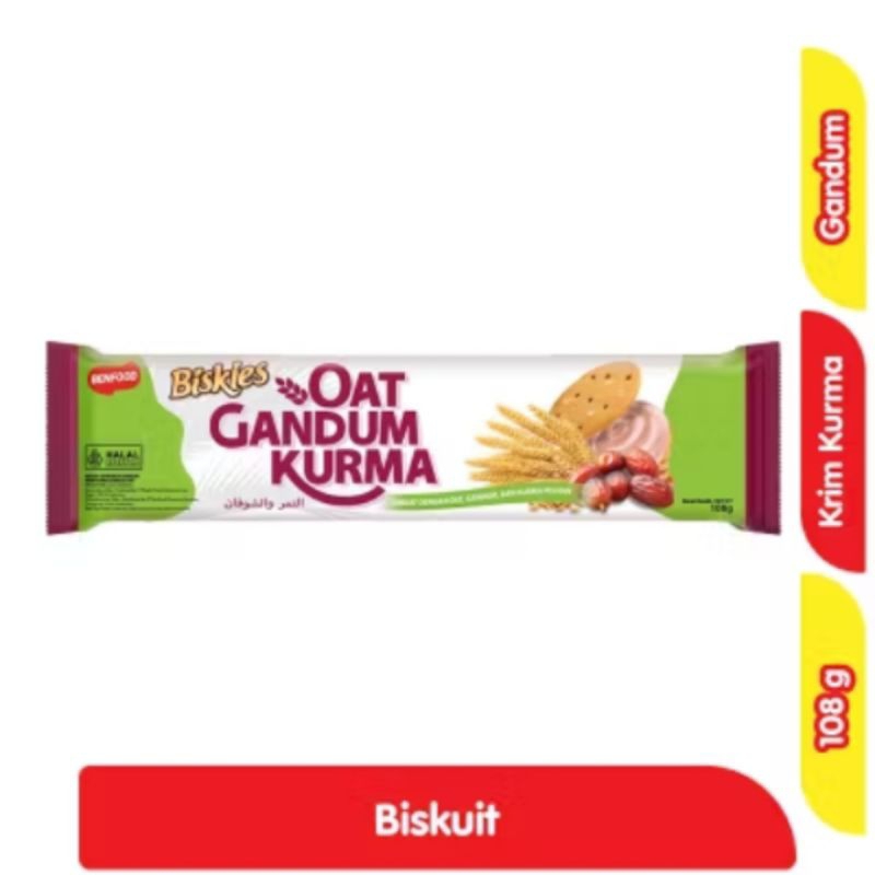 

Biskies Oat Gandum Kurma 3 x 108g