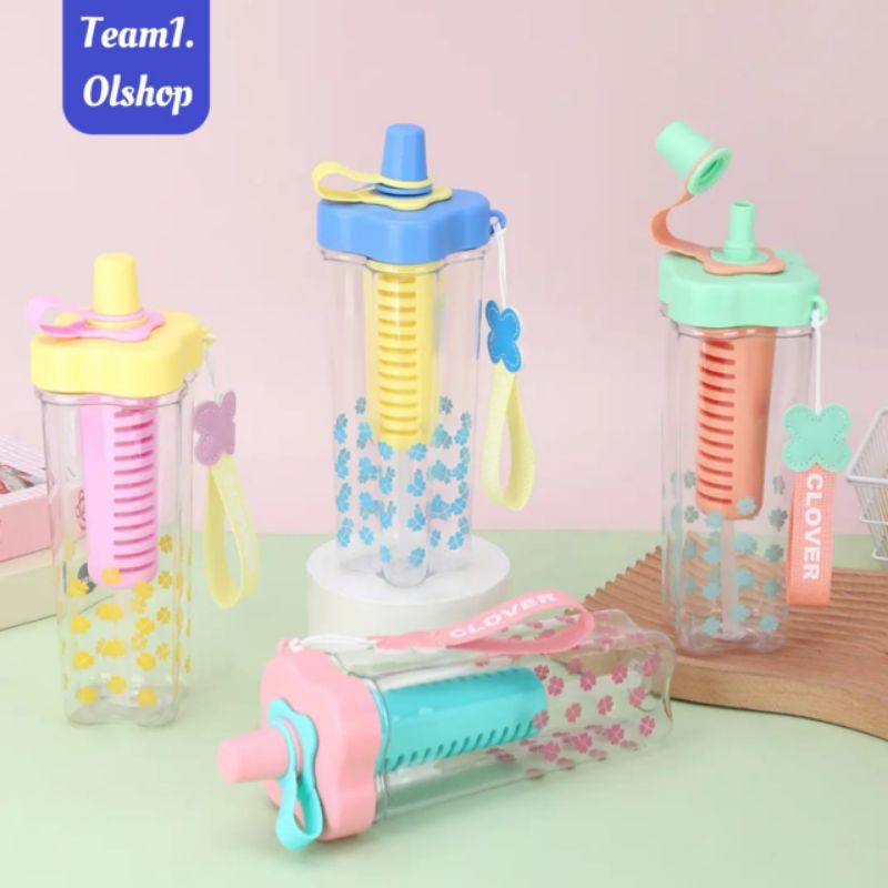 Botol Minum Infused Water Tumbler Sedotan Transparan Buah •Team1•