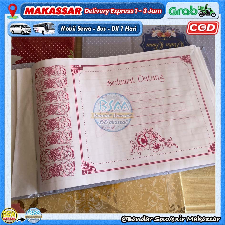 

(1 set 2 Buku) BUKU TAMU 225 Baris Untuk Tamu Souvenir Murah Makassar