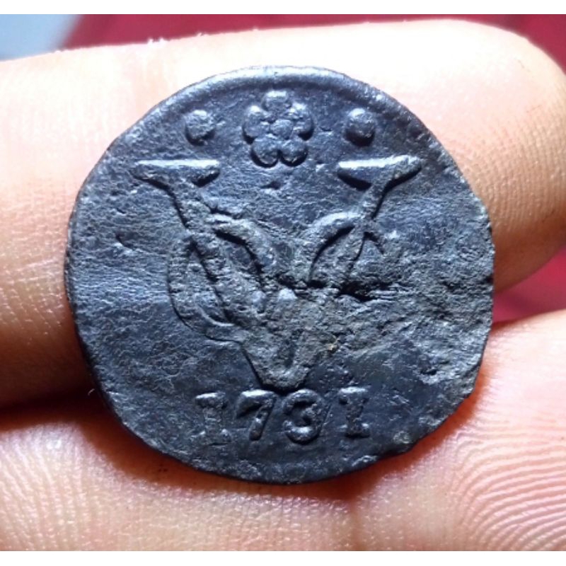Koin VOC 1 Duit Holland 1731 Timah