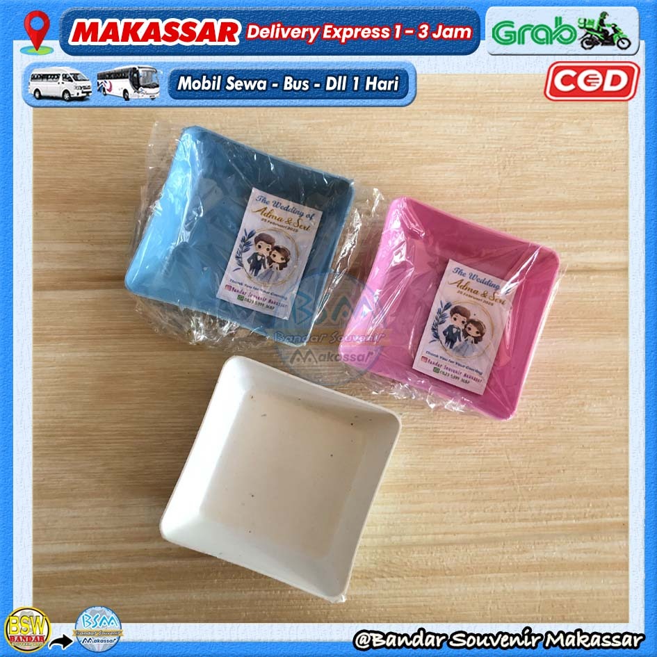 (isi 50 pcs) Souvenir MANGKOK SAMBAL KOTAK kemas PLASTIK Sovenir Suvenir Pernikahan Makassar Mamuju
