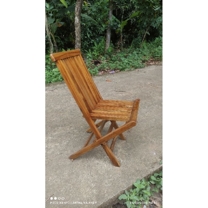 KURSI LIPAT KAYU JATI/KURSI MAKAN/KURSI TAMU/KURSI CAFE/KURSI PANTAI