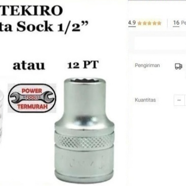 

Mata Kunci Sock TEKIRO 1/2" 21mm 6PT 12PT Hand Socket Shock Sok 21 mm