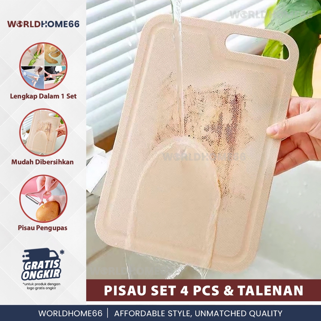 Promo Terbaru Worldhome Pisau Dapur Set Isi 5 Pcs Pisau Set 5 Pcs Pisau Viral Set Pisau Stainless