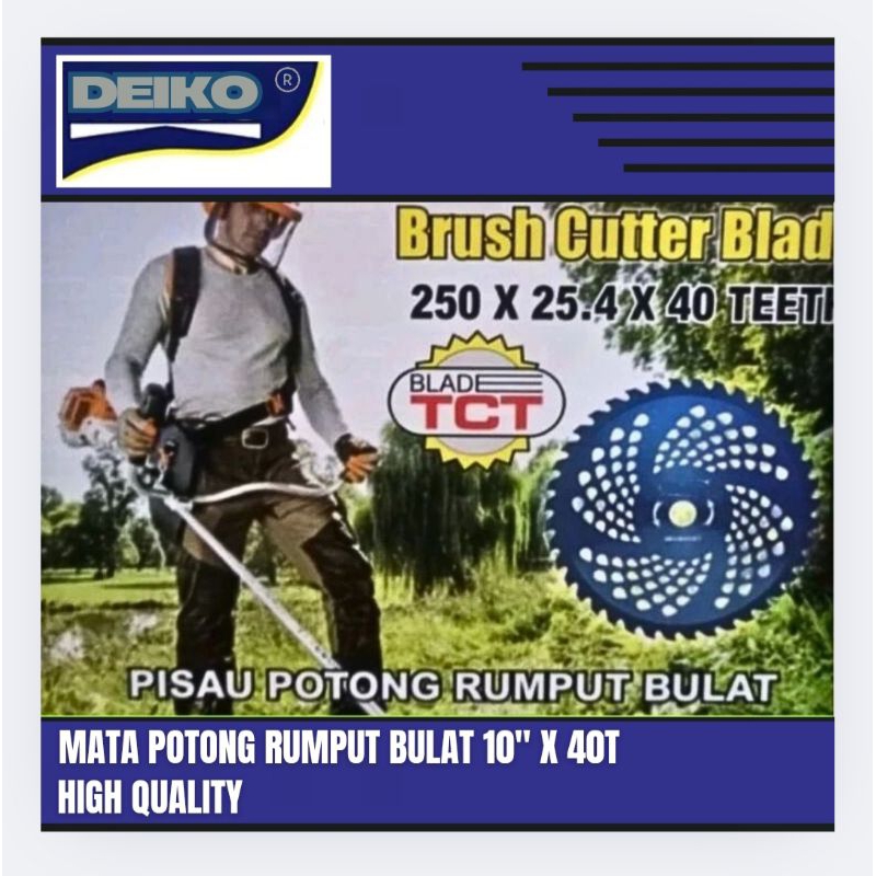 Mata Potong Rumput Mata Pisau Potong Rumput Bulat 10" Deiko