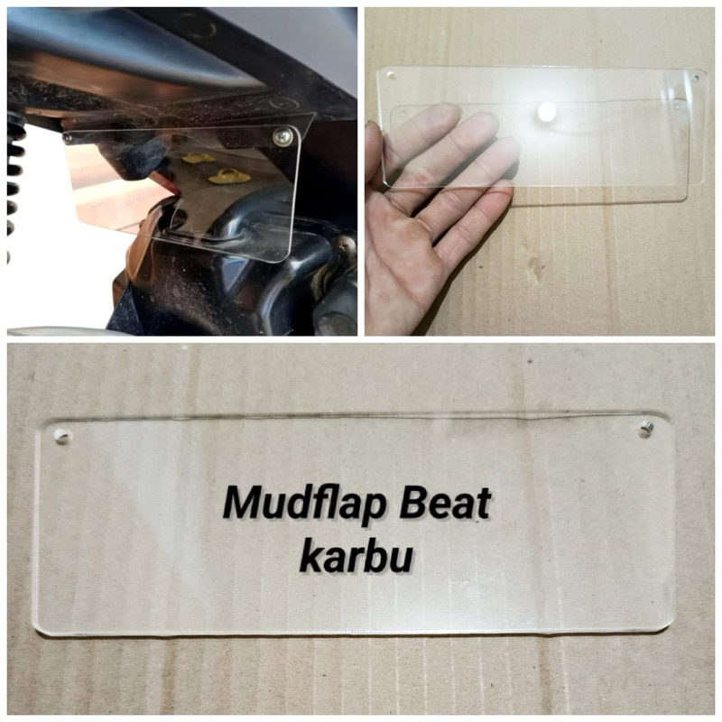 mudflap cover penahan lumpur beat karbu mudflap beat akrilik bening