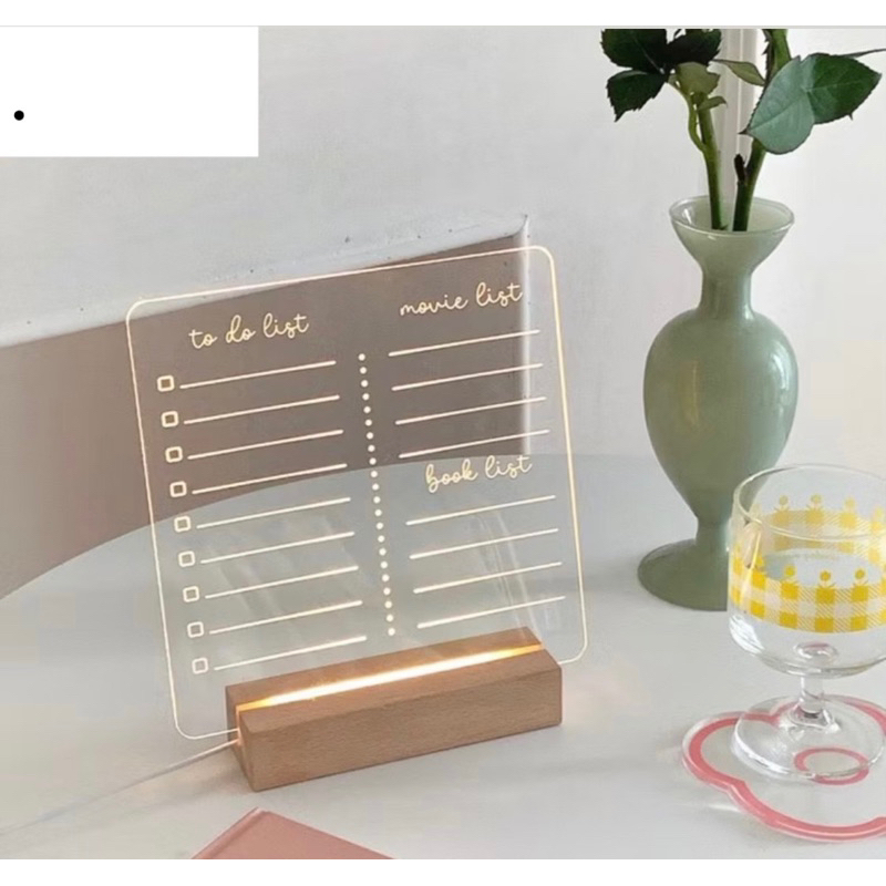

Acrylic Message Board Table Planner Schedule With Led Stand Gift Akrilik