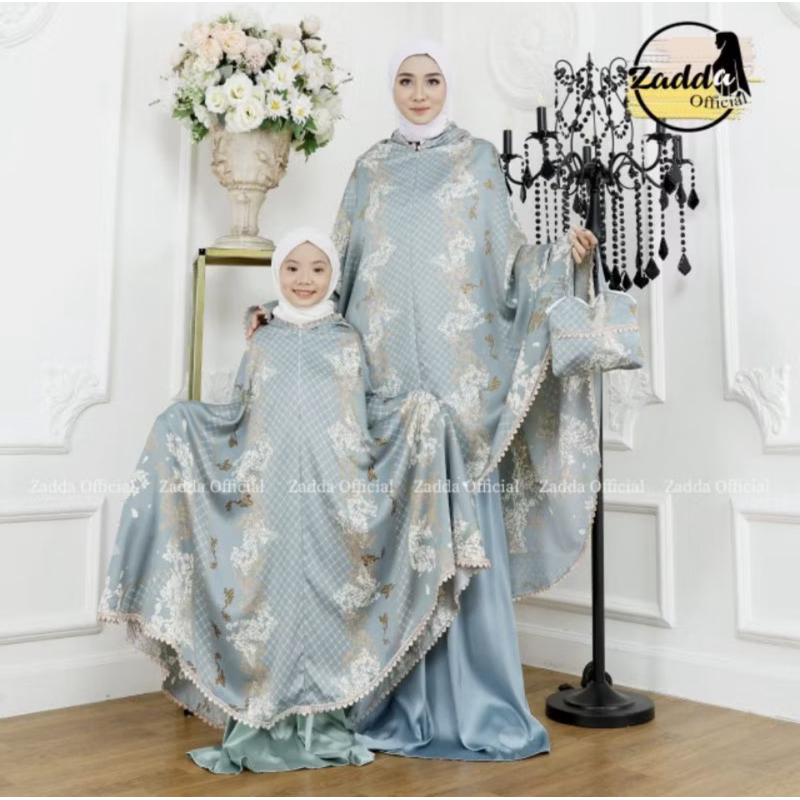 Mukena sutra Armani couple ibu dan anak