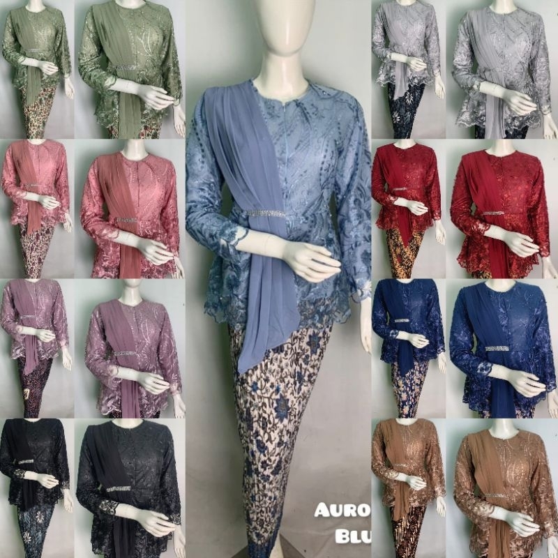 ONE SET KEBAYA AURORA SELENDANG AUREL REALPICT TERLARIS - SET KEBAYA MODERN - SET KEBAYA WISUDA - SE